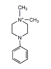 1,1-dimethyl-4-phenylpiperazinium iodide structural formula